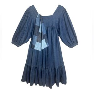 Vintage Denim Dress with Denim Material Hanging